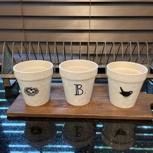 Rae Dunn initial planter set letter B chirp nest